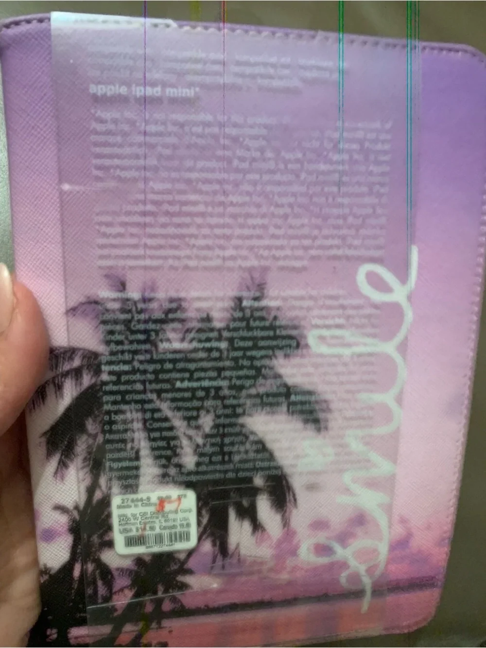 Apple IPad Mini Pink & Purple Palm Sunset Rotating Tablet Case